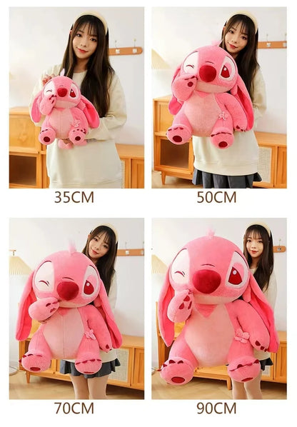 30-90CM New Disney Lilo & Stitch Sakura Doll Cartoon Angel Plush Toy Cute Anime Soft Stuffed Kawaii Children's Birthday Gift.