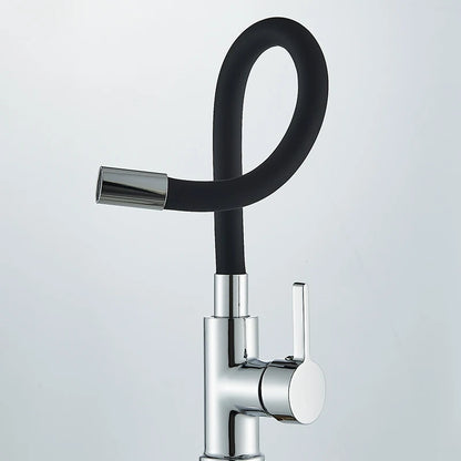 Kitchen Sink Faucet Flexible Water Pipe 360° Rotation Single Handle Deck Mount Cold Hot Water Mixer Water Tap
