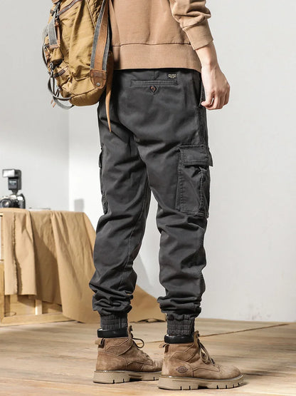 2024 New Winter Cargo Pants Men Multi-Pockets Drawstring Fleece Liner Thick Warm Overalls Joggers Casual Cotton Thermal Trousers.