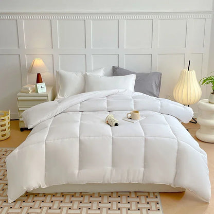 2024 new winter quilt thickened warm solid color simple wind soybean fiber quilt skin-friendly lock warm spring and autumn quilt.