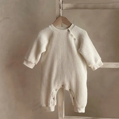 Infant Baby Mädchen Jungen Overall Einem stück Outfit Waffel Baumwolle Langarm Kleinkind Baby-spielanzug Frühling Herbst Baby Kleidung.