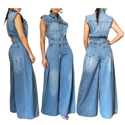 Denim Jumpsuit Women Loose Vintage Preppy Style Overalls Female Fashion Streetwear Chic Popular Harajuku 2025 Drop Shipping.