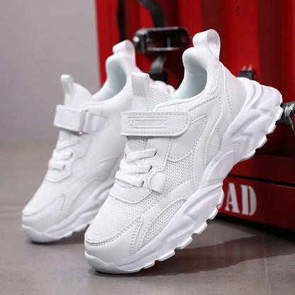 Sport Girl Casual Shoe Leather 5-16Years Boy Tenis Shoe Outdoor Children Running Sneaker Anti Slip Soft Sole Walking Footwear