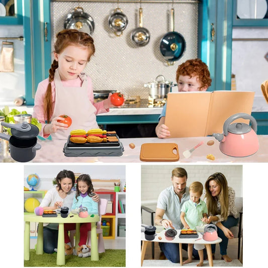 Kids Kitchen Toys Set 92/69/59 PCS Play Kitchen Accessories Kit with Play Pots Pretend Food Cooking Toy Toddler Girls Boy Gift.