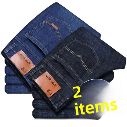 Elastische Jeans für Herren, Frühling und Herbst, lockere Passform, gerades Bein, vielseitige Hose, verschleißfest, lässige Konstruktion, Bienenhose, Sommer
