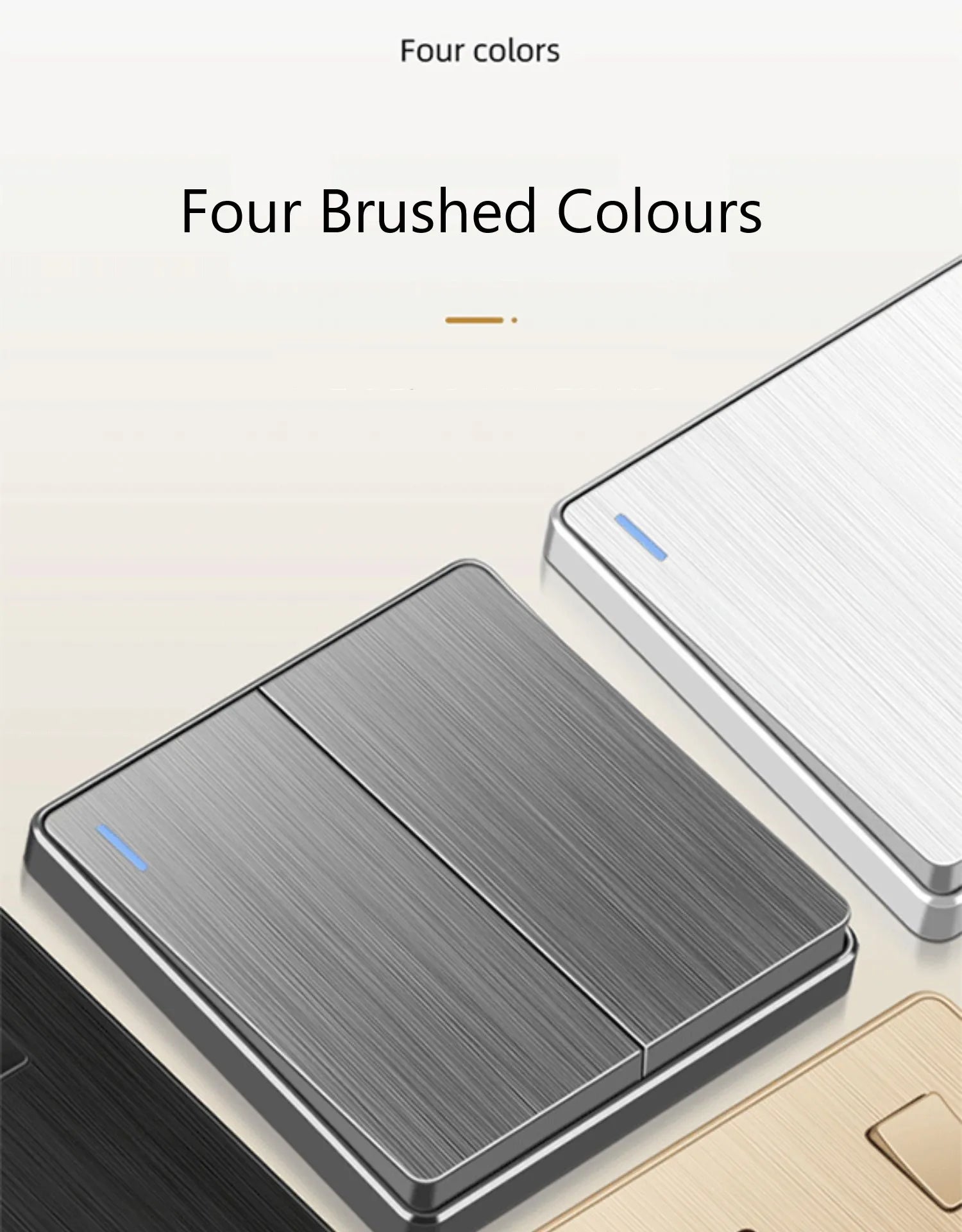 Große Neigungssteckdose im nordischen Stil, grau, 13 A, elektrische Schaltersteckdose nach britischem Standard, universelle Wand-Doppelsteckdose mit USB-Anschluss 2,1 A.