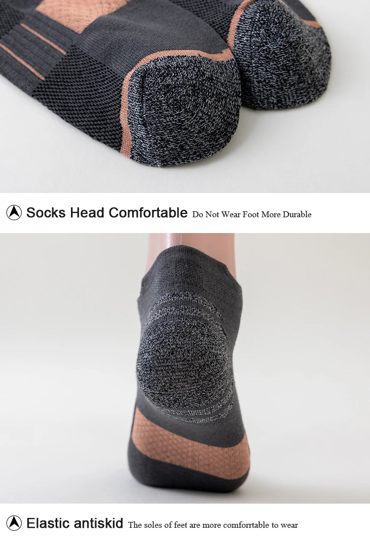 5 Pairs Socks Men's Short Socks Sweat Absorbent and Odorous Basketball Socks Running Sports Socks Breathable Mesh Men's Socks.