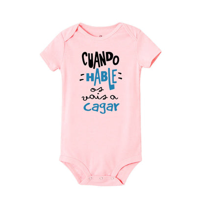 When I Talk You Mess Up The Gift Print Baby Strampler Säuglingsbodysuit Baby Niedliche Kleidung Neugeborene Kurzarm Bodys Kleinkind Geschenk.