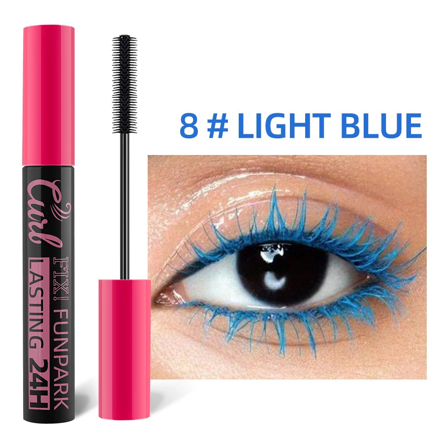 Multicolor Curling Mascara Waterproof Fast Drying Eyelashes Extension Lashes Korean Makeup Lasting White Blue Purple Mascara.