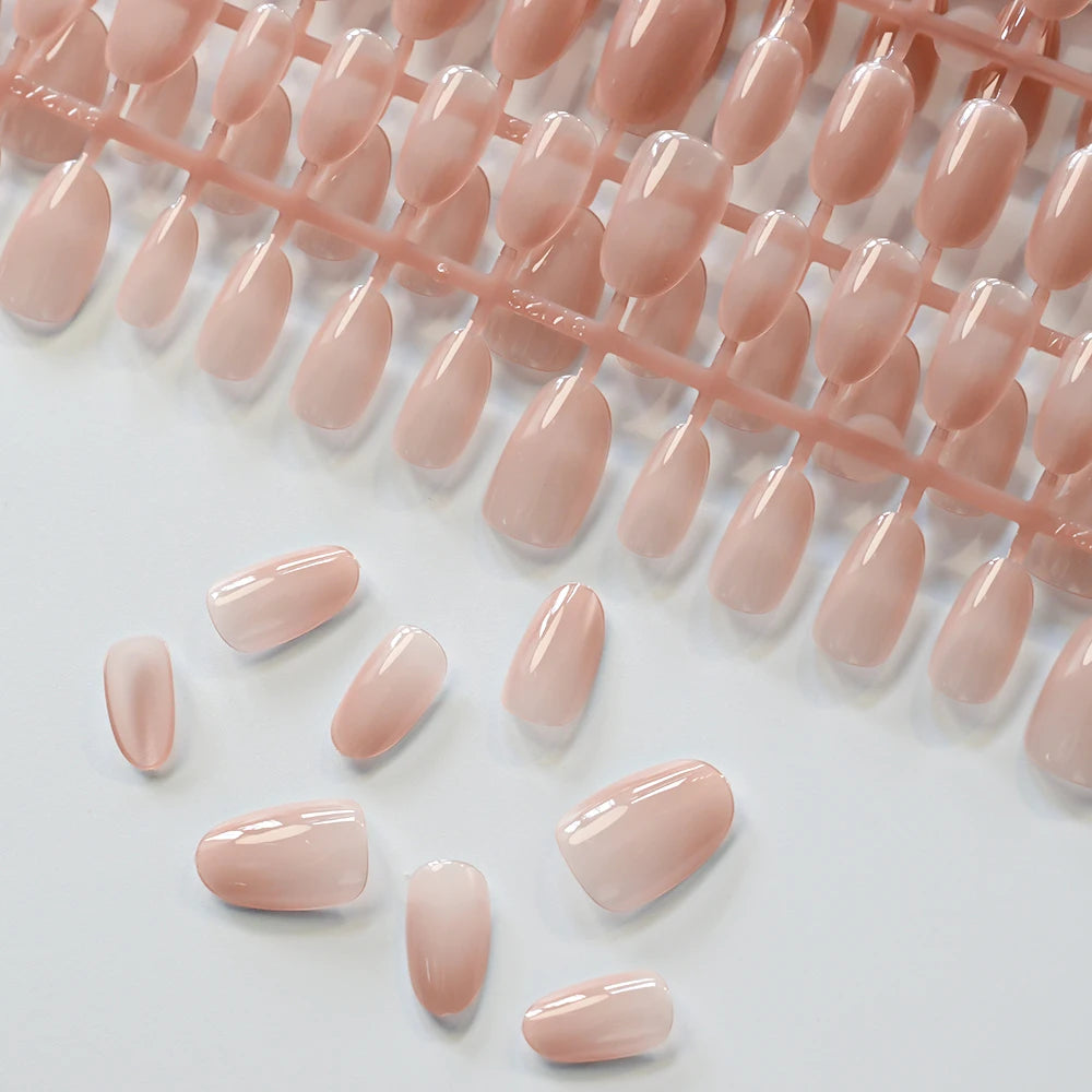 150Pcs M/S/XS Ice Nude Short Oval False Nail French Glossy Matte Simple Press on nails Nude Almond Full Cover Acrylic Fake Nails.