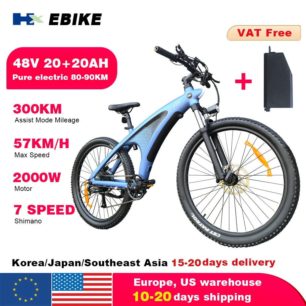 HX Q5 E bike 2000W Adults Electric Bike 2000W 48V 20AH 27.5 Inch  Electric Bicycle City E Bikes Mountain e bikes