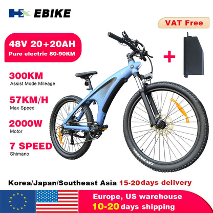 HX Q5 E bike 2000W Adults Electric Bike 2000W 48V 20AH 27.5 Inch  Electric Bicycle City E Bikes Mountain e bikes
