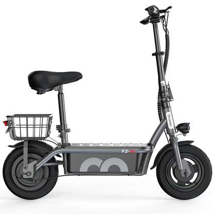 iScooter - F2 Electric Scooter with 500W Motor, 36V 7.8Ah Battery, 10-inch Tires, Adult Foldable Electric Scooter with Seat