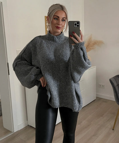 Neue Herbst/Winter frauen Pullover Einfarbig Halb-rollkragen Casual Pendler Stil Stricken Pullover Lose Pullover einfach Alle-spiel