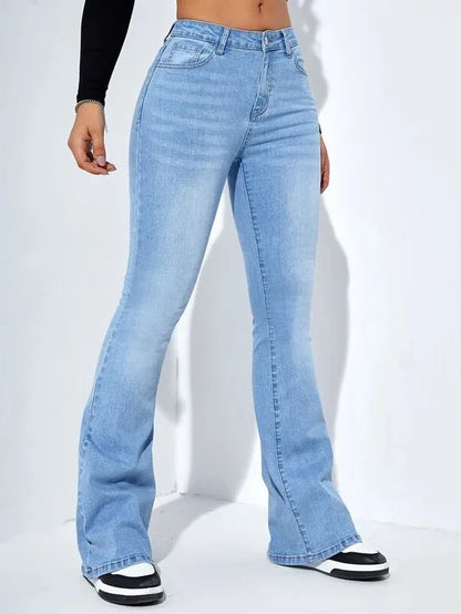 Jeans Women Denim Pants Long Pant Sheath Slim Fit Sexy Solid Mid Waist Button Pocket Trousers Straight Hip Wrap Casual.