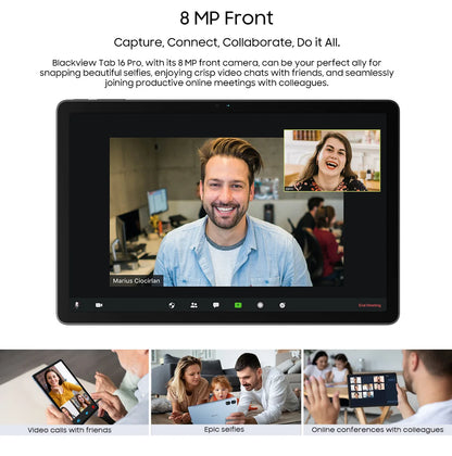 Blackview Android 14 Tab 16 Pro 11 Inch Touch Tablet 2K Screen 24GB +256GB 4G LTE+5G WiFi Gaming Tablets with Protective Shell