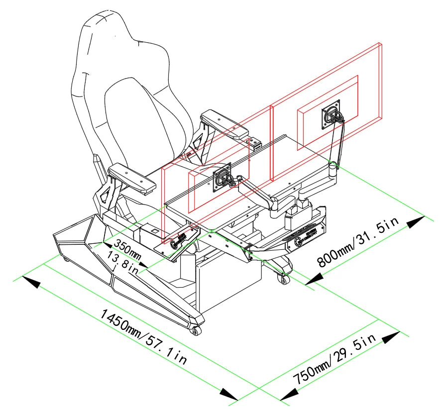 EASE POD PRO Günstiger, bequemer Computer-Cockpit-Zero-Gravity-Stuhl, ergonomischer Stuhl, Arbeitsplatz für 1–2 Monitore