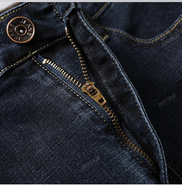 Baumwolle Herren Jeans Denim Hosen Marke Klassische Kleidung Overalls Gerade Hosen für Männer Schwarz Oversize Große Größe 35 40 42 44 46