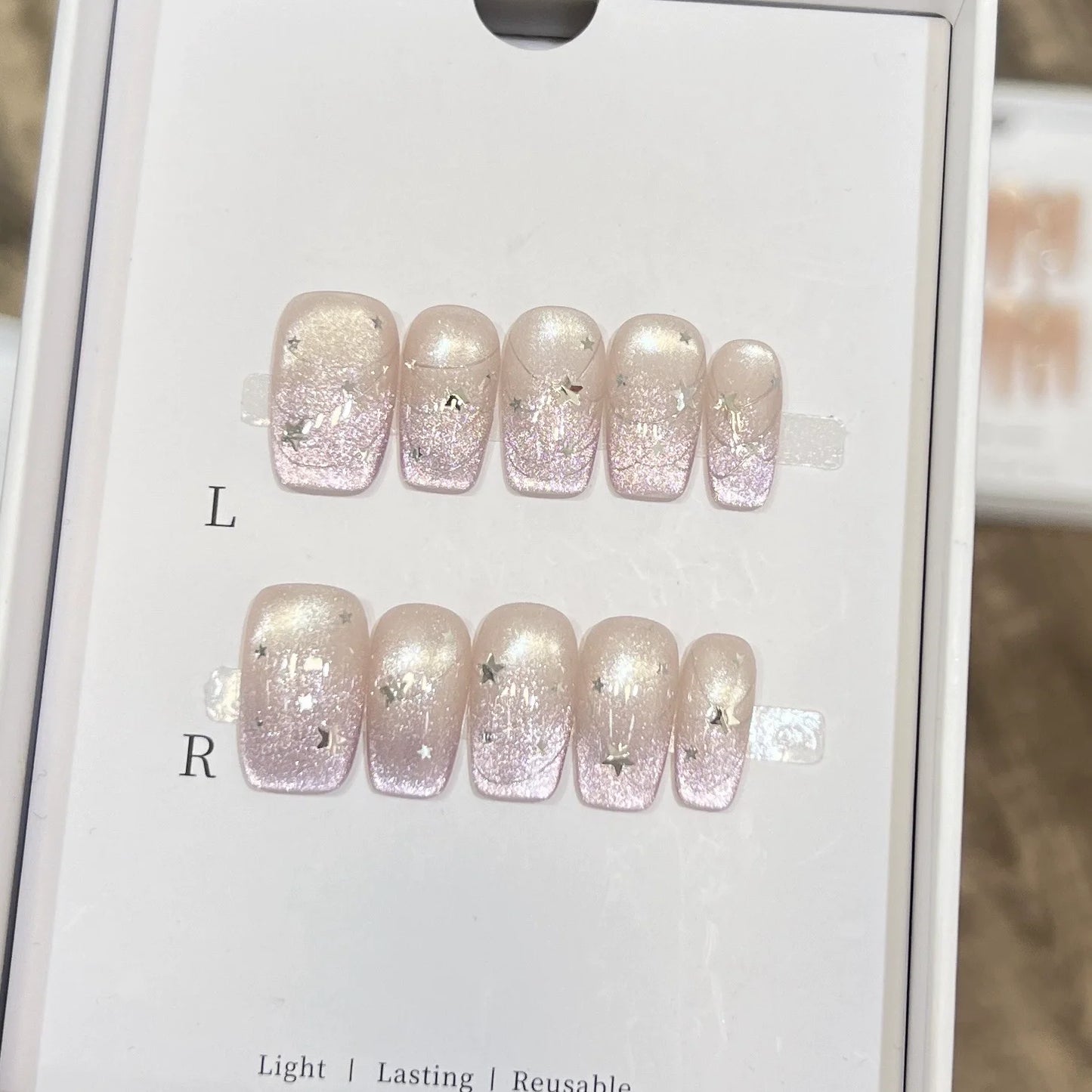 10Pcs White French Handmade Press on Nails Flower Pattern Fake Nails Wearable Stick-on Nails False Nail 네일팁 Накладные Ногти Uñas.