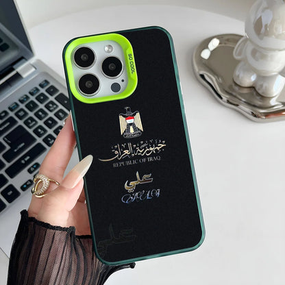Epc Nation Iraq Flag Phone Case IMD Phone Case For IPhone 16 15 14 13 12 11 Pro Max Plus Color Silver Cover.