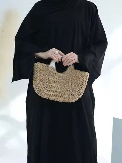 2025 New Arrival Turkey Dubai Muslim Winter Abaya Corduroy Women Closed Abaya Loose Daily Wear Muslim Long Winter Dress.