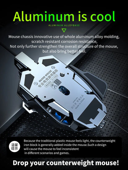 MK500 RGB Backlight Wired Mechanical Mouse 12800DPI Adjustable Macro Programming E-Sport Ergonomic Gaming Mouse For PC Laptop.