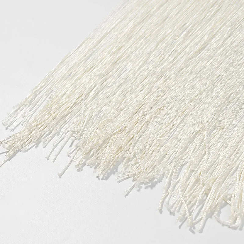 MUJER Embroidery Lace Long Skirt Woman High Waist Midi Skirts for Women Summer Beach Skirt Woman Tassel Women's Skirts Cylinder.