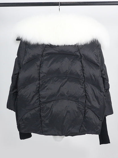 Lose Natürliche Echt Fox Pelz Kragen Mantel Dicke Neue Europäische Mode Weiße Ente Unten Jacke Winter Frauen Warme Luxus Oberbekleidung