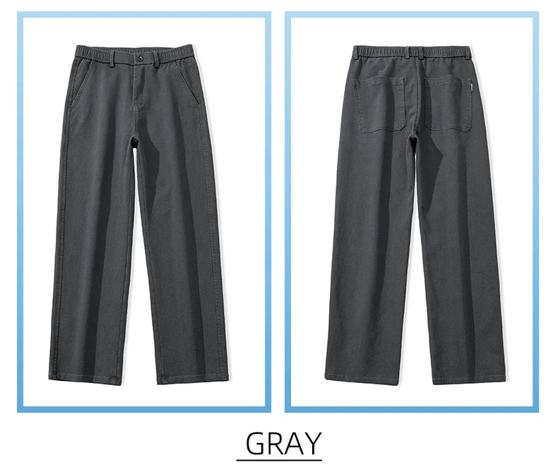 Mens Lyocell Straight Loose Elastic Waist Jeans 2025 Autumn Winter Fashion Brand Comfortable Versatile Pants Plus Size 5XL.