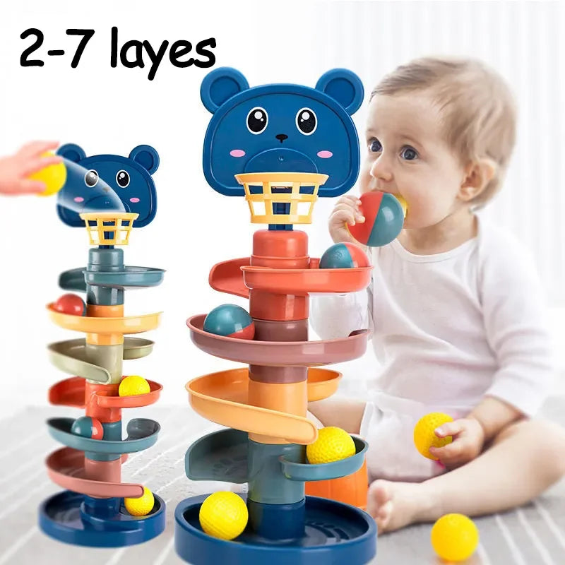Montessori Rolling Ball Development Game Baby Ball Toy Educational Toys Montessori Activity Stacking Toys For Babies 1 2 3 Years.