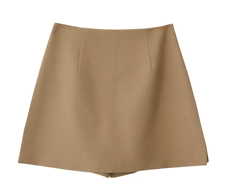 AMII Minimalism Casual Shorts Skirts Women High Rase 2024 Autumn New Fashion Commuter Lady Straight Blazer A-Line Skirt 12343035