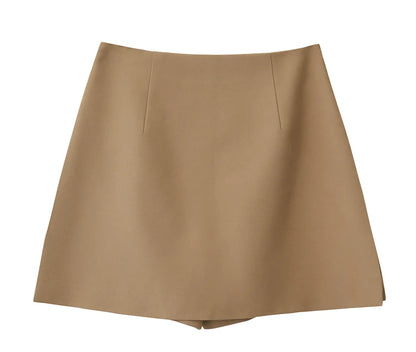 AMII Minimalism Casual Shorts Skirts Women High Rase 2024 Autumn New Fashion Commuter Lady Straight Blazer A-Line Skirt 12343035