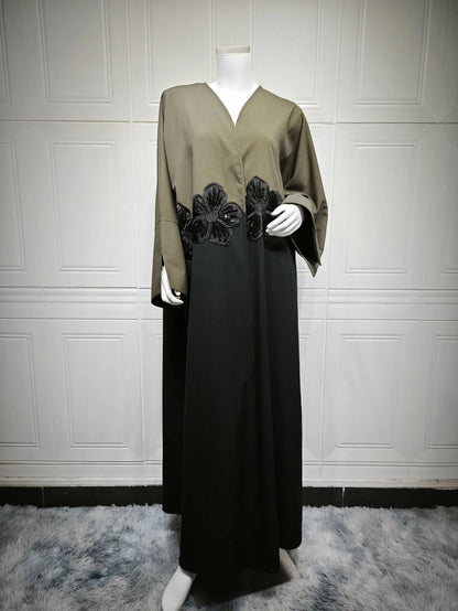 Eid Dubai Open Abaya Appliques Kimono Cardigan Women Muslim Dress Turkey Kaftan Kebaya Caftan Marocain Femme Robe Islam Jalabiya