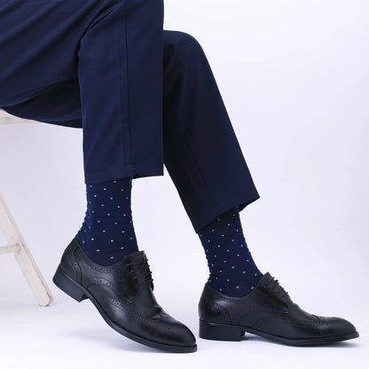 5 Pairs Mens Dress Socks Plus large Size，High Quality Combed Cotton Crew Socks，Black Cool Argyle Breathable Casual Socks for men.