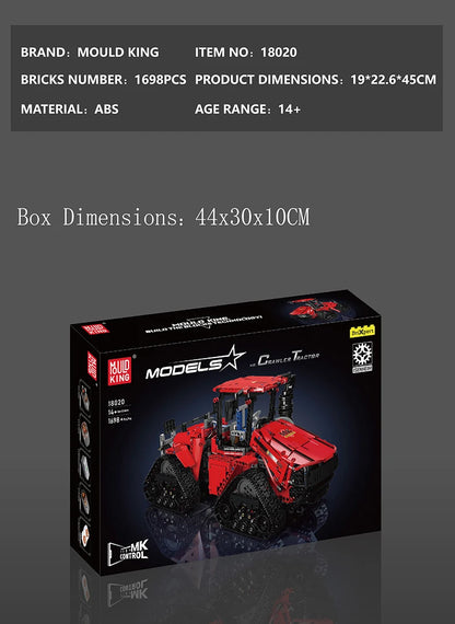 Mould King 18020 Technical Car Toys MOC-35270 APP&RC Pneumatic Crawler Tractor Building Block Brick Set Kids Christmas Gift.
