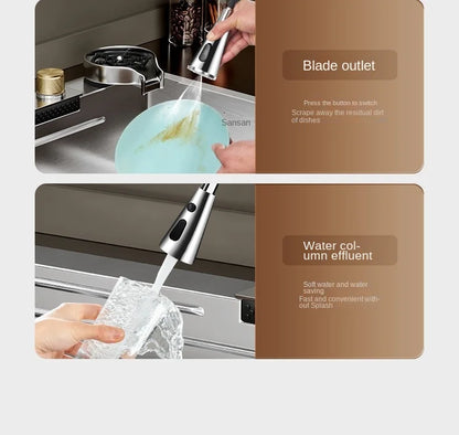 304 Stainless Steel Sink Waterfall Large Single Slot Kitchen Sink Vegetable Sink Stainless Steel Sink Household Sink