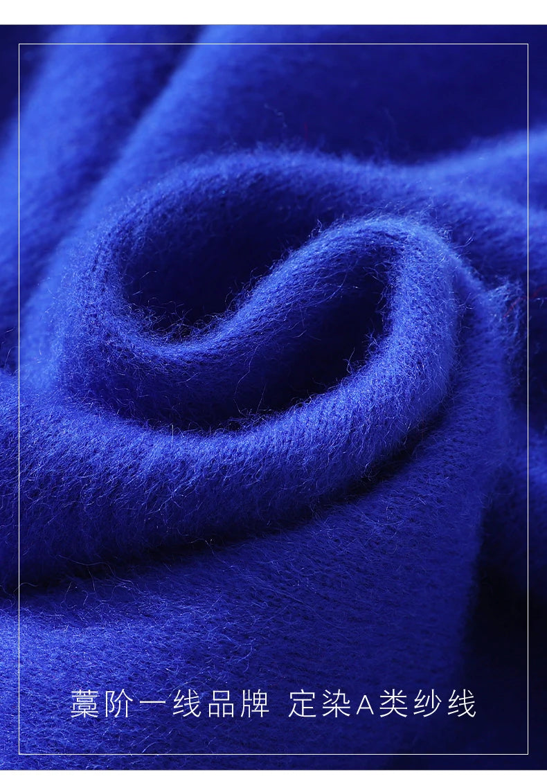 Women's Round-neck Mink Cashmere Sweater Soft Pullover Jumper Comfortable Knitted Top for Autumn Winter Pure Mink Material