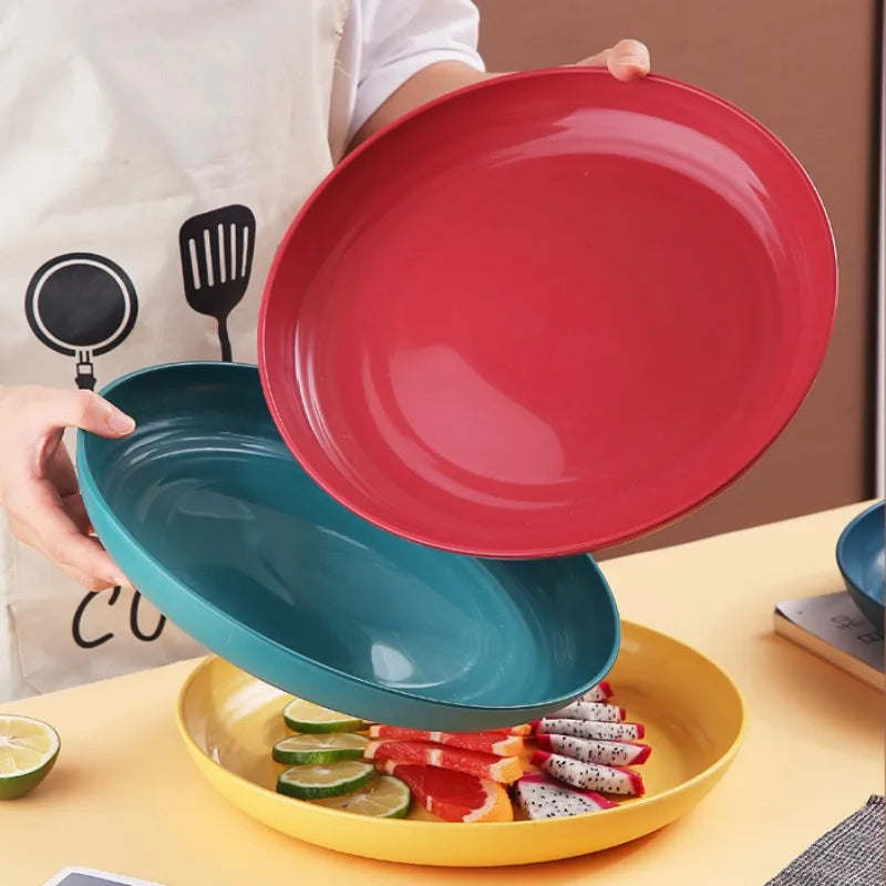 Dinner Plates Wheat Straw Eco Friendly BPA Free Biodegradable Picnic Kids Fruit Snack Plate Bone Dishes Kitchen Accessories.