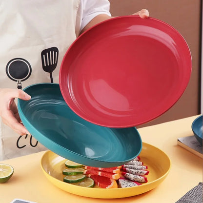 Dinner Plates Wheat Straw Eco Friendly BPA Free Biodegradable Picnic Kids Fruit Snack Plate Bone Dishes Kitchen Accessories.