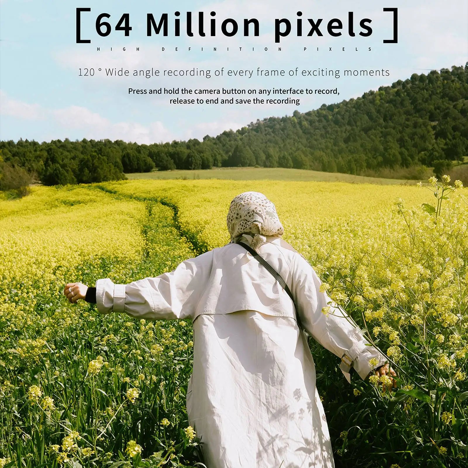 3 Inch IPS Digital Camera 4K 64MP Color Display 16X Digital Zoom HD Vlogging Digital Camera for Photography Video.