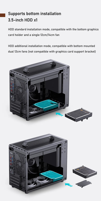 JONSBO Z20 MATX Case Detachable Handle Supports 240 Water-cooled 363mm Graphics Card Side  Transparency Desktop Mini PC Chassis