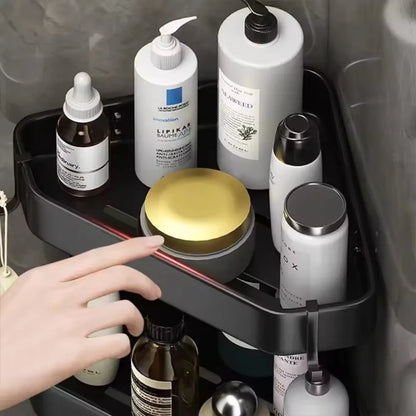 Regale aus Edelstahl für Badezimmer, Eckregal ohne Bohren, dreieckiges Aufbewahrungsregal für Küche, Badezimmer-Organizer, Badezimmer-Accessoires