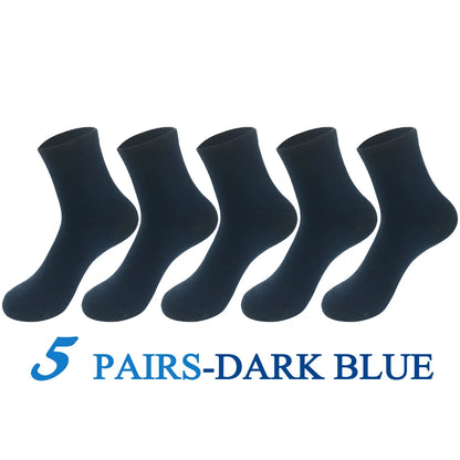 5 Pairs/Lot Socks Men Cotton Dress Wedding Black Grey White Brand Fashion Meias Male Breathable Casual Long Sock Gift 2024 New.