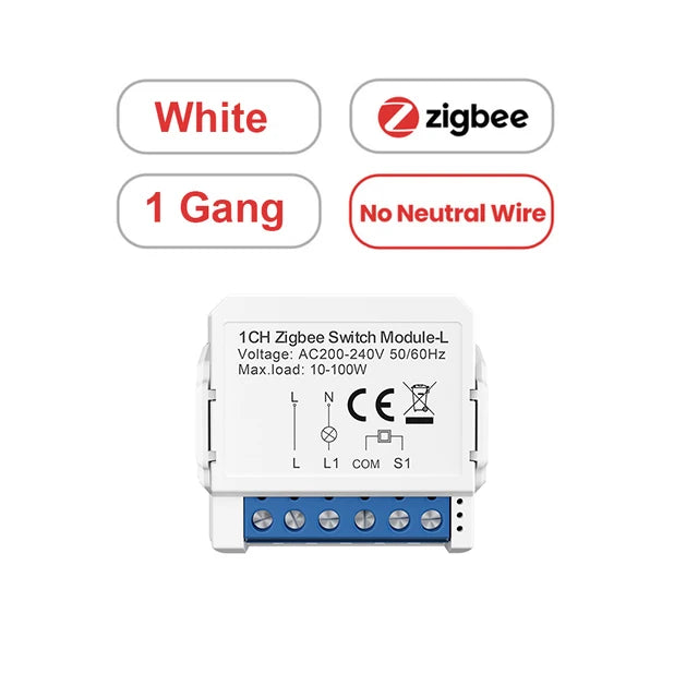 AVATTO Tuya WiFi Zigbee Smart Lichtschaltermodul, Neutralleiter/Keine Neutralleitersteuerung DIY Breaker Arbeit für Alexa, Google Home