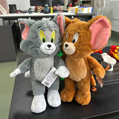 Original Delux Tom and Jerry Plush Toy Long Plush Cartoon Anime Movie Plushies Stuffed Animals Doll Toys for Kids Birthday Gifts.