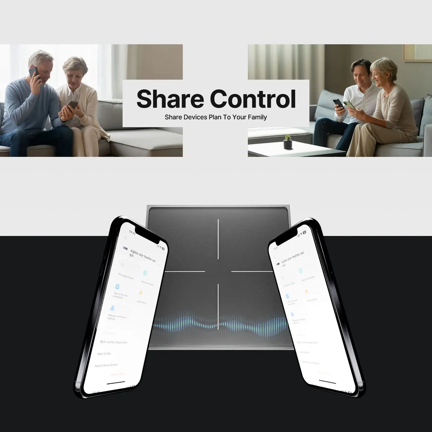 MOES Tuya ZigBee Star Feather Series Smart Touch Switch mit neutraler Lichtszene 2in1 APP-Fernbedienung mit Alexa Google Home