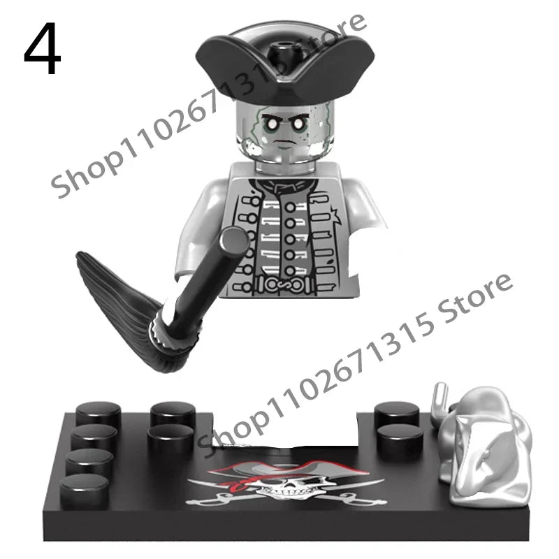 Movies Pirates Of The Caribbean Jack Sparrow Classic Movie Figures Head accessories Building Blocks Toys For Children.