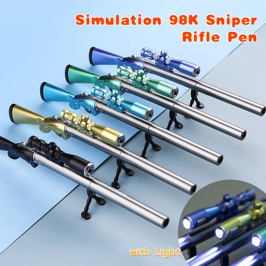Kreative Simulation 98K Scharfschützengewehr Neutralstift mit Licht 0,38 mm schwarze Geltinte Student Schule Schreibwaren PUBG Lichter Stifte Geschenk.