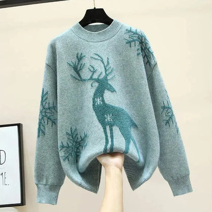 Herbst Winter Neue Langarm Stricken Pullover Oansatz Alle-spiel Lose Plus Größe Süße Pullover Mode Lässig Frauen Kleidung.