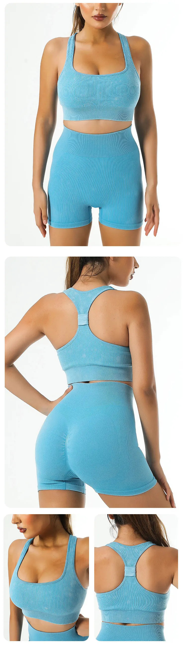 Yoga Suit High Waist Leggings Running Training Tights Sports Outfits Long Sleeve Crop Top Bra Seamless Fitenss Set Fitness Wear